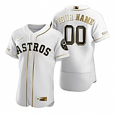 Houston Astros Customized Nike White Stitched MLB Flex Base Golden Edition Jersey,baseball caps,new era cap wholesale,wholesale hats